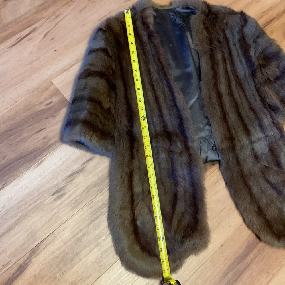 Beautiful vintage genuine formal fur stole, chocolate brown - Picture 12 of 14